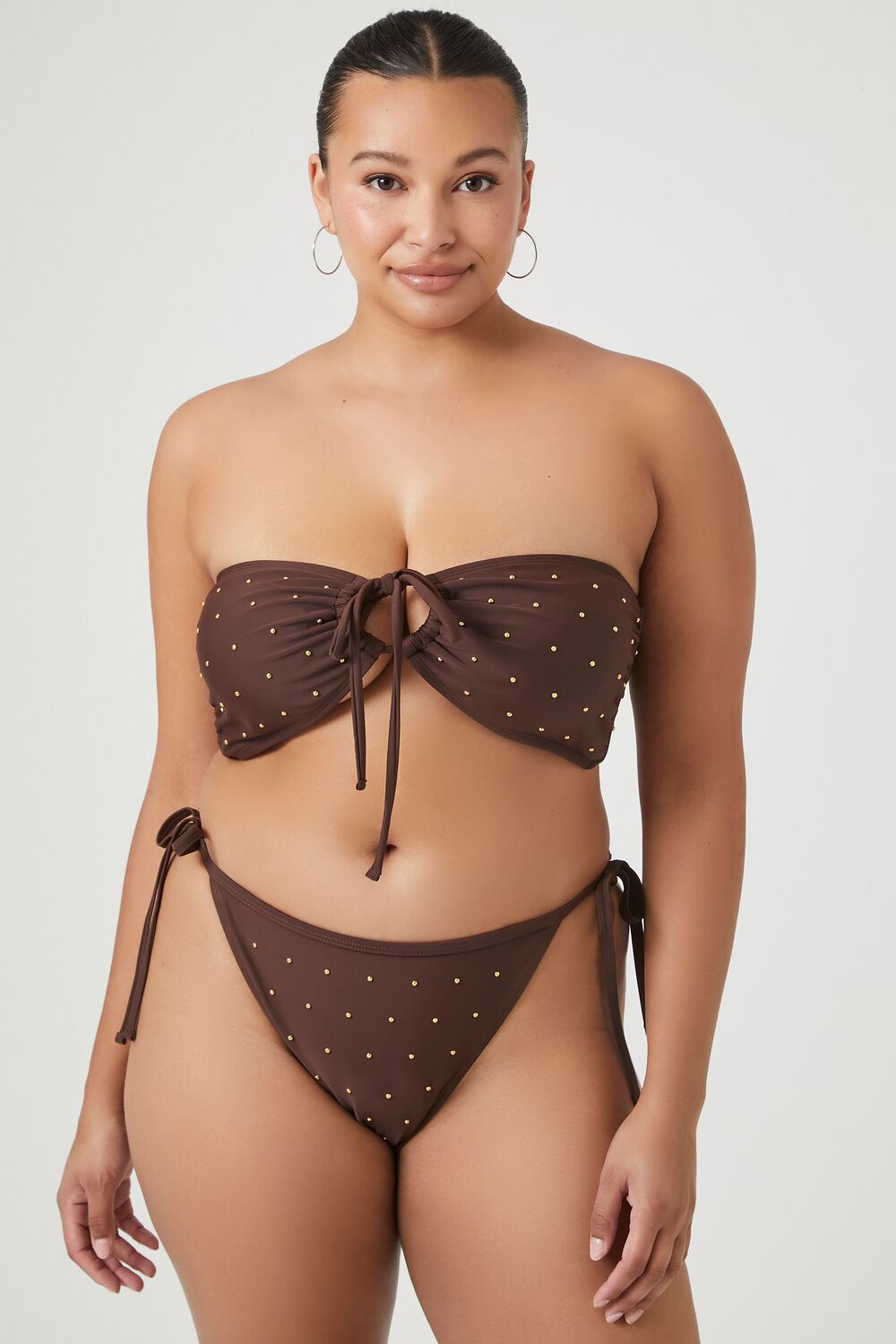 Plus Size Studded Bikini Bottoms