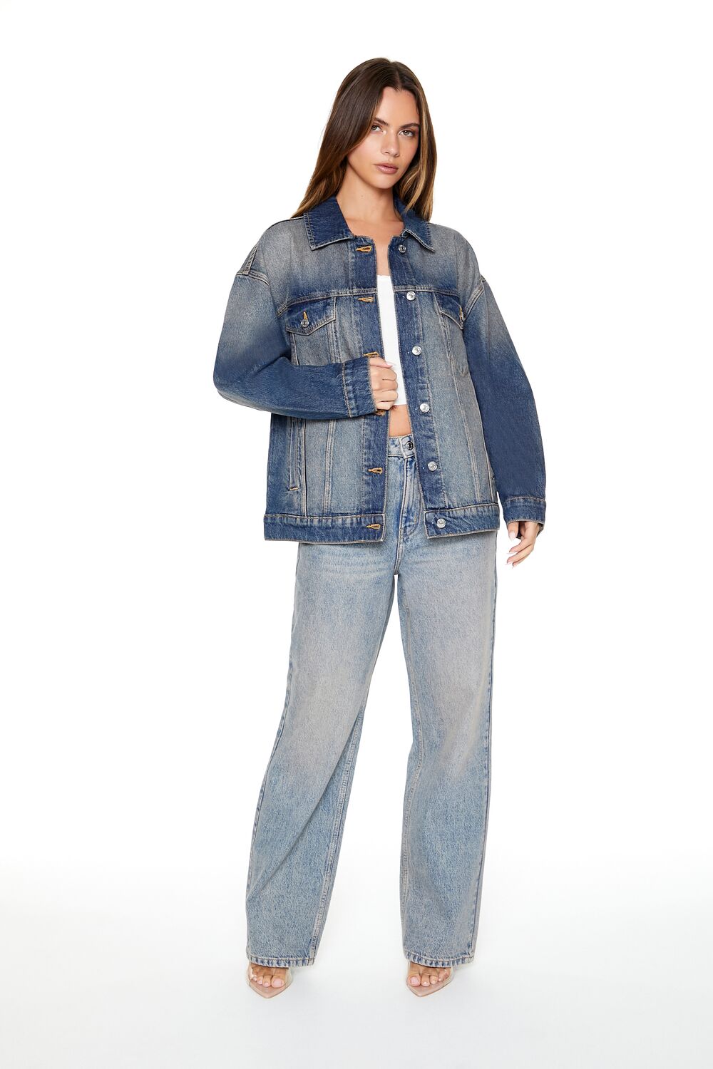 Stone Wash Denim Trucker Jacket - Image 4