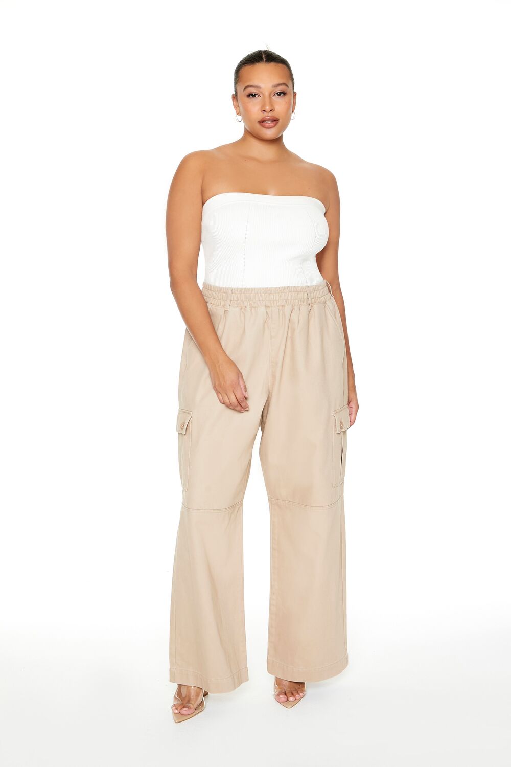 Plus Size Twill Wide-Leg Cargo Pants - Image 5