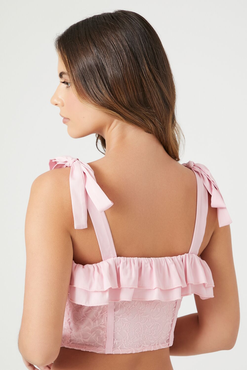 Lace Tie-Strap Corset Top - Image 8