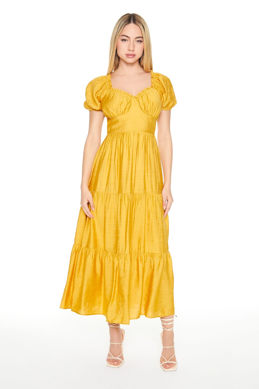 Tiered Puff-Sleeve Maxi Dress - Image 8