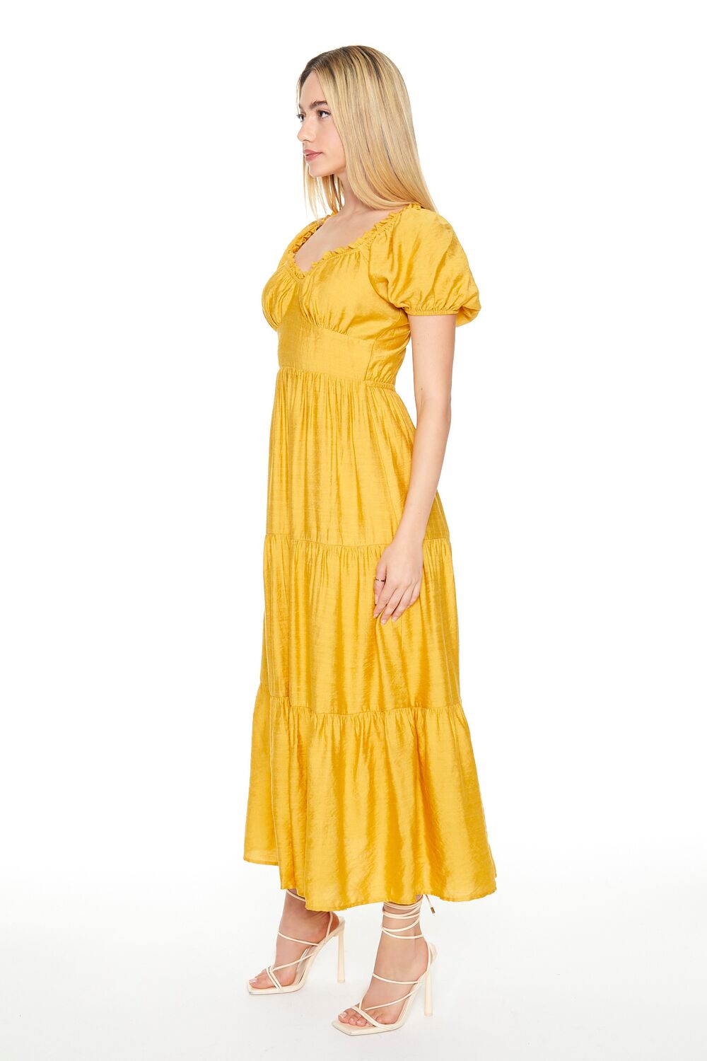 Tiered Puff-Sleeve Maxi Dress - Image 9
