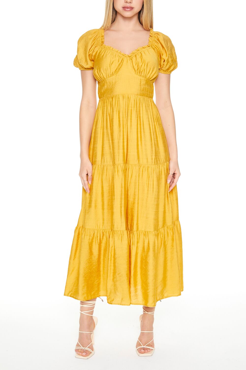 Tiered Puff-Sleeve Maxi Dress - Image 11