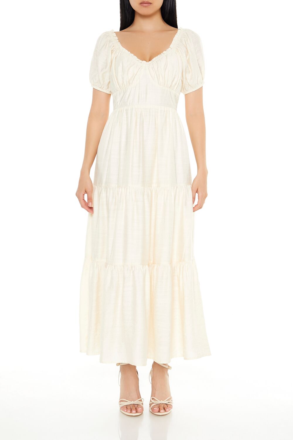 Tiered Puff-Sleeve Maxi Dress - Image 12