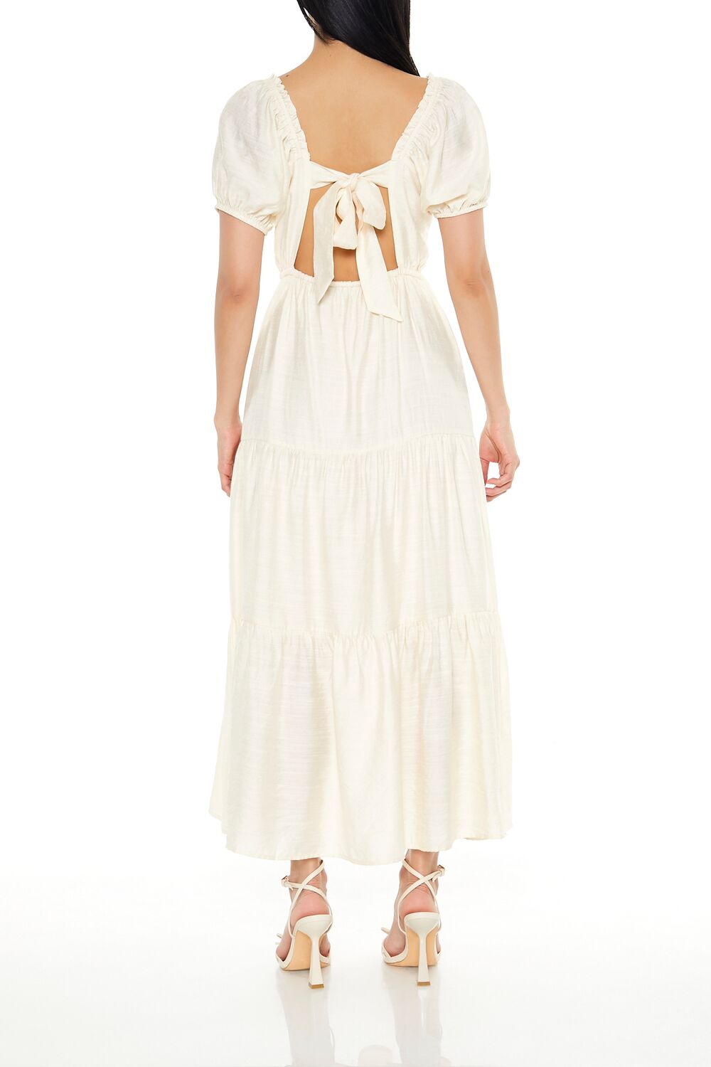 Tiered Puff-Sleeve Maxi Dress - Image 15
