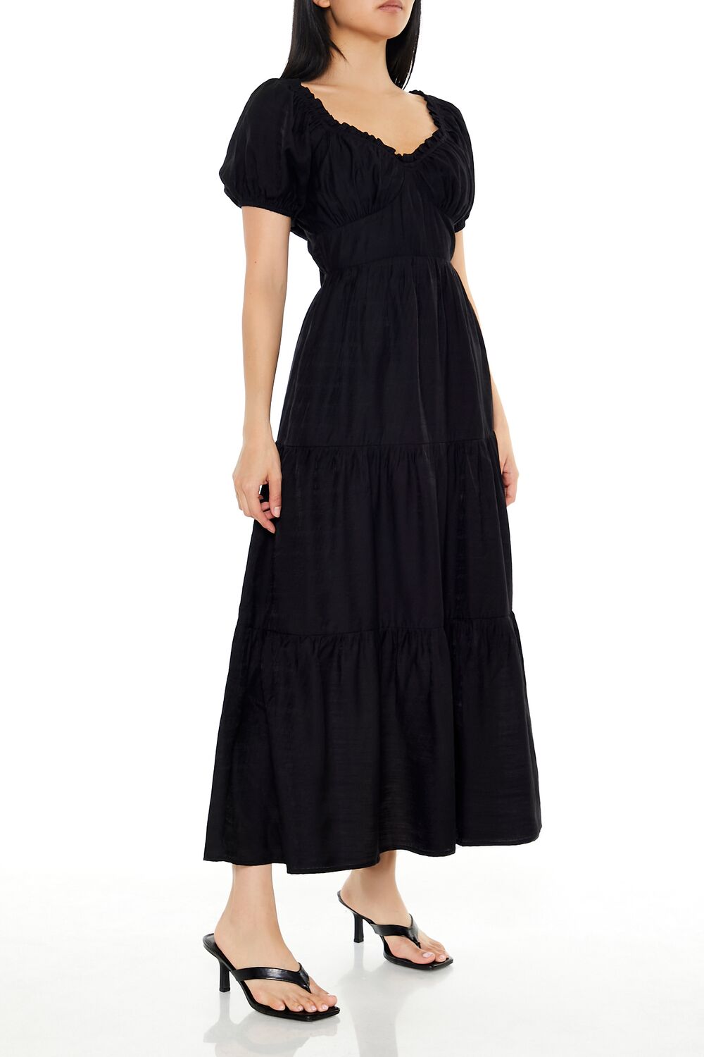 Tiered Puff-Sleeve Maxi Dress - Image 4