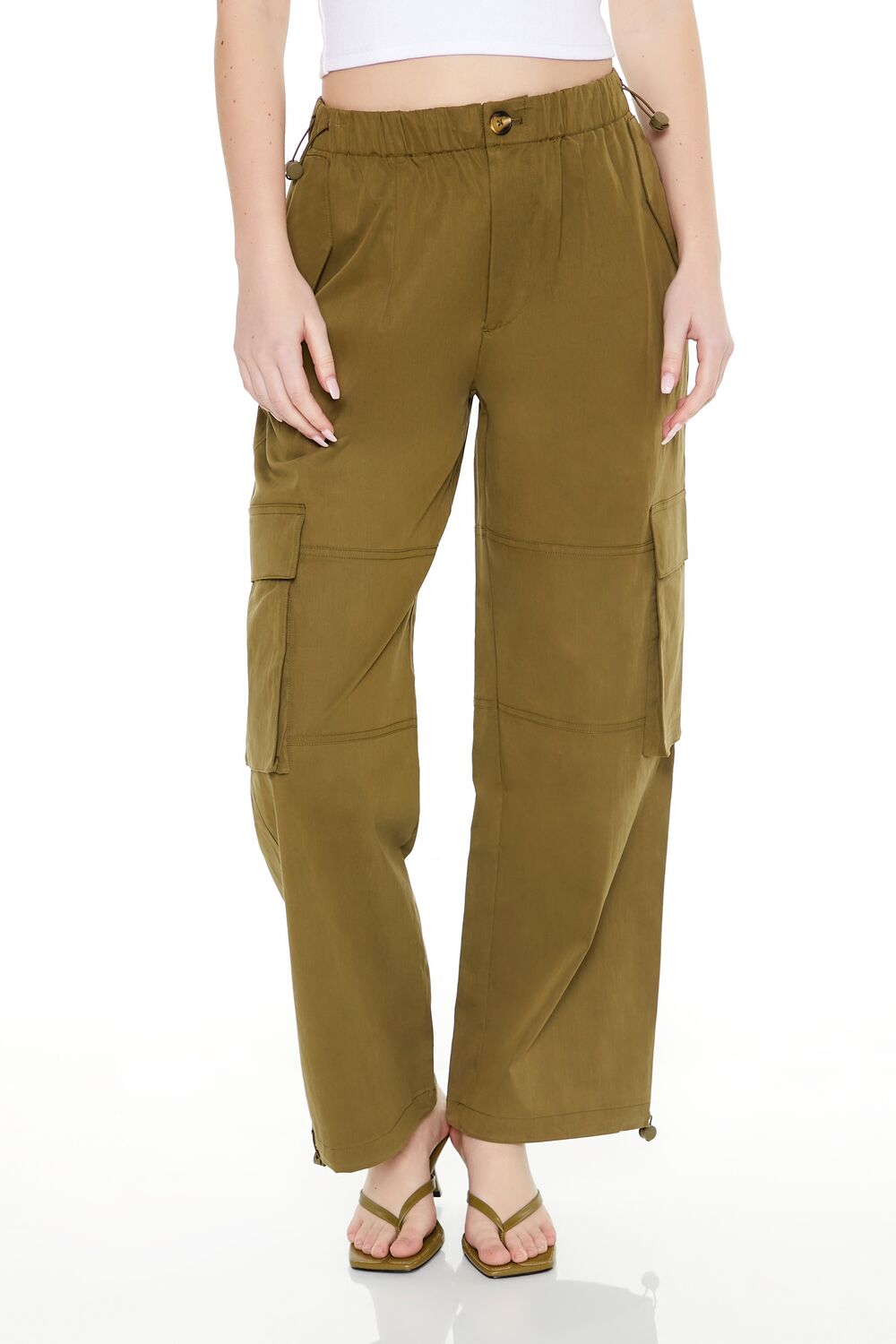 Toggle Drawstring Cargo Joggers - Image 4