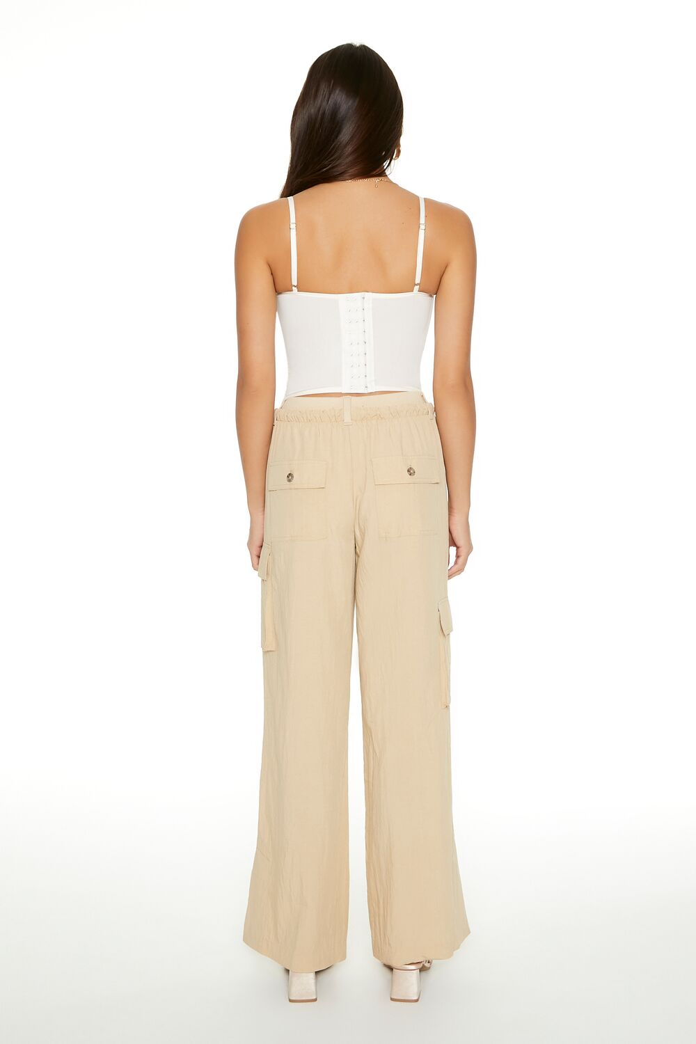 Drawstring Wide-Leg Cargo Pants - Image 3