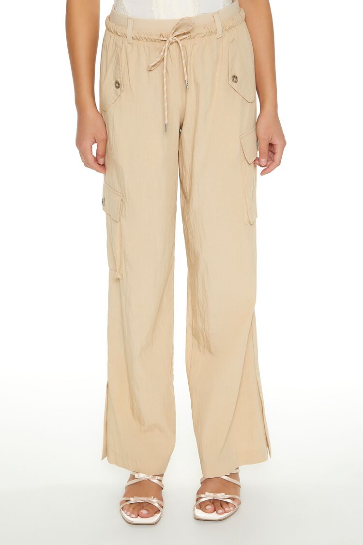 Drawstring Wide-Leg Cargo Pants - Image 4
