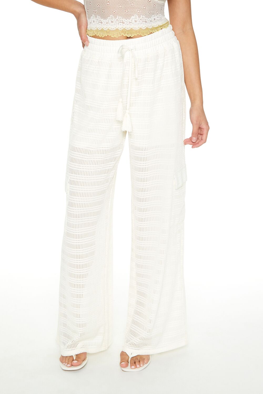 Crochet Striped Cargo Pants - Image 4