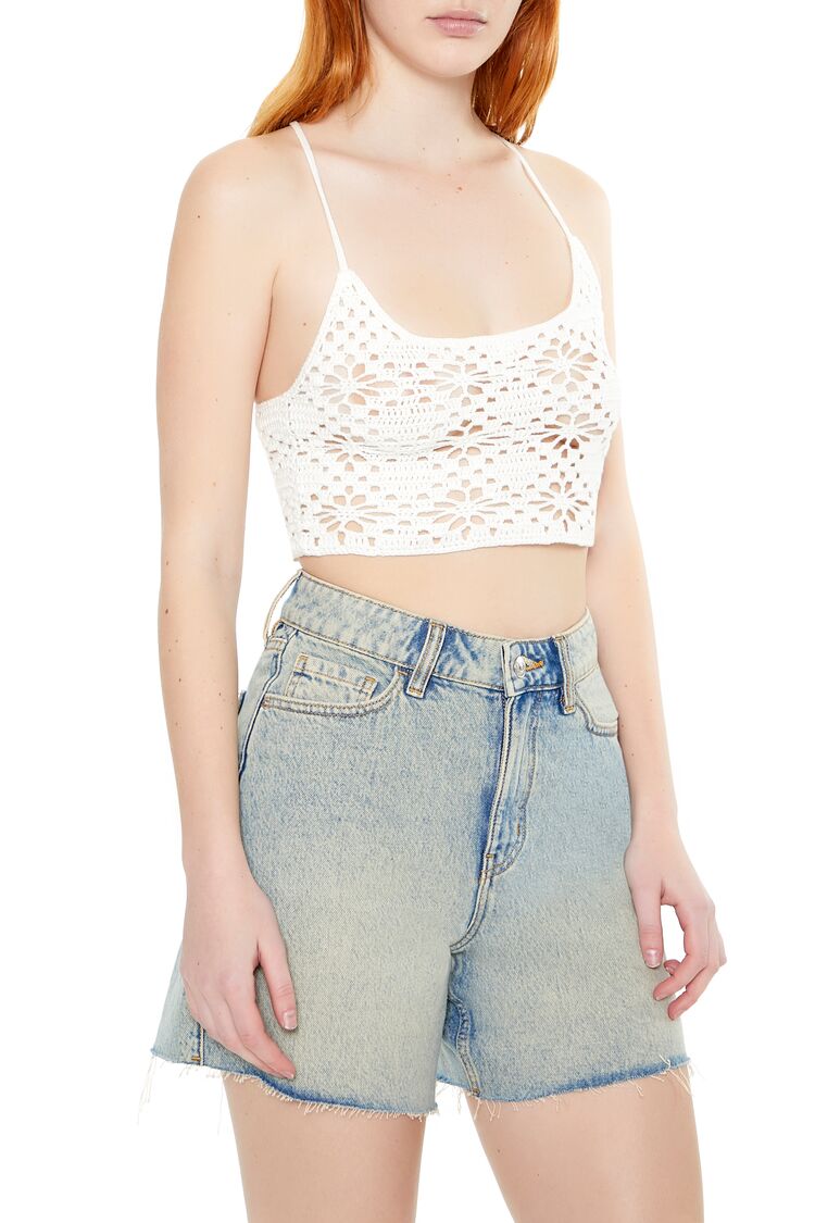 Cropped Crochet Flower Cami - Image 2