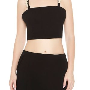 Faux Pearl Crop Top