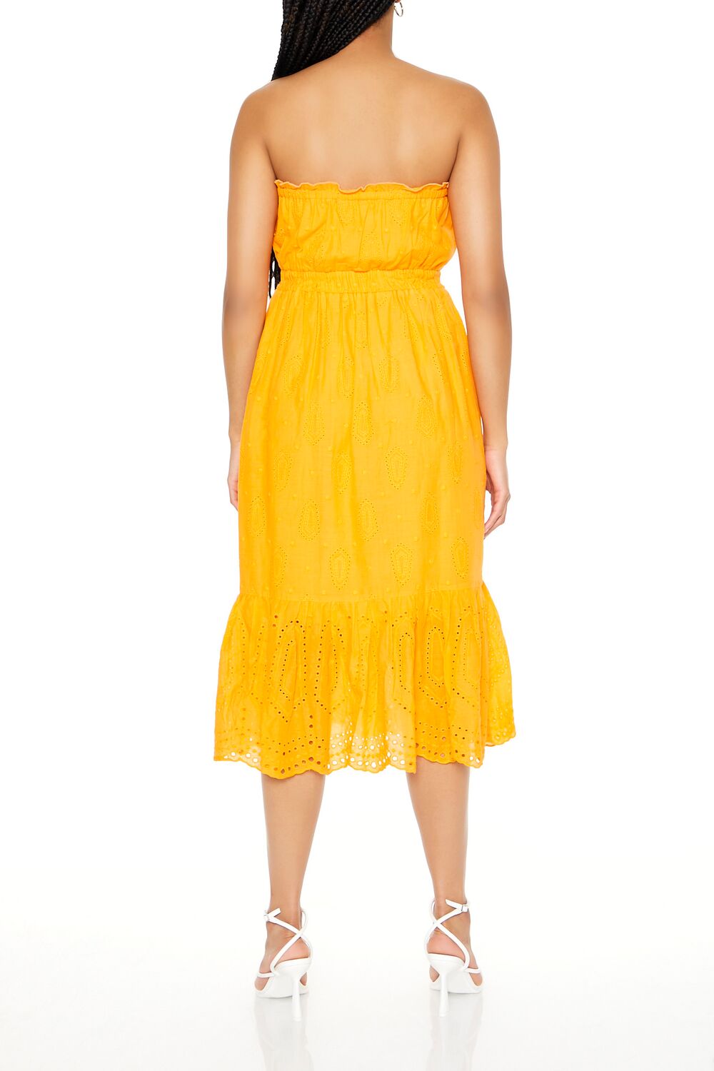 Strapless Eyelet Bow Midi Dress - Image 7