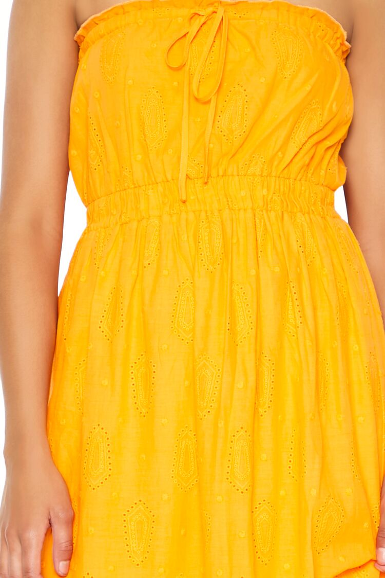 Strapless Eyelet Bow Midi Dress - Image 8