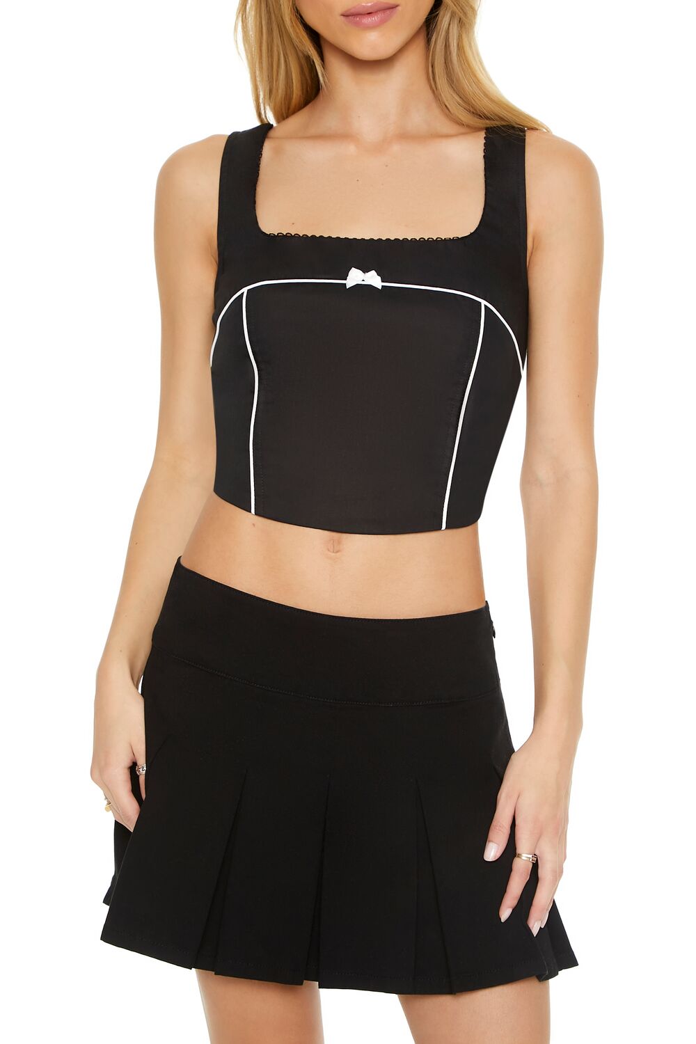 Bow Poplin Crop Top - Image 4