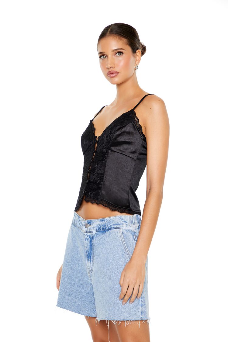 Satin Lace-Trim Cami - Image 2