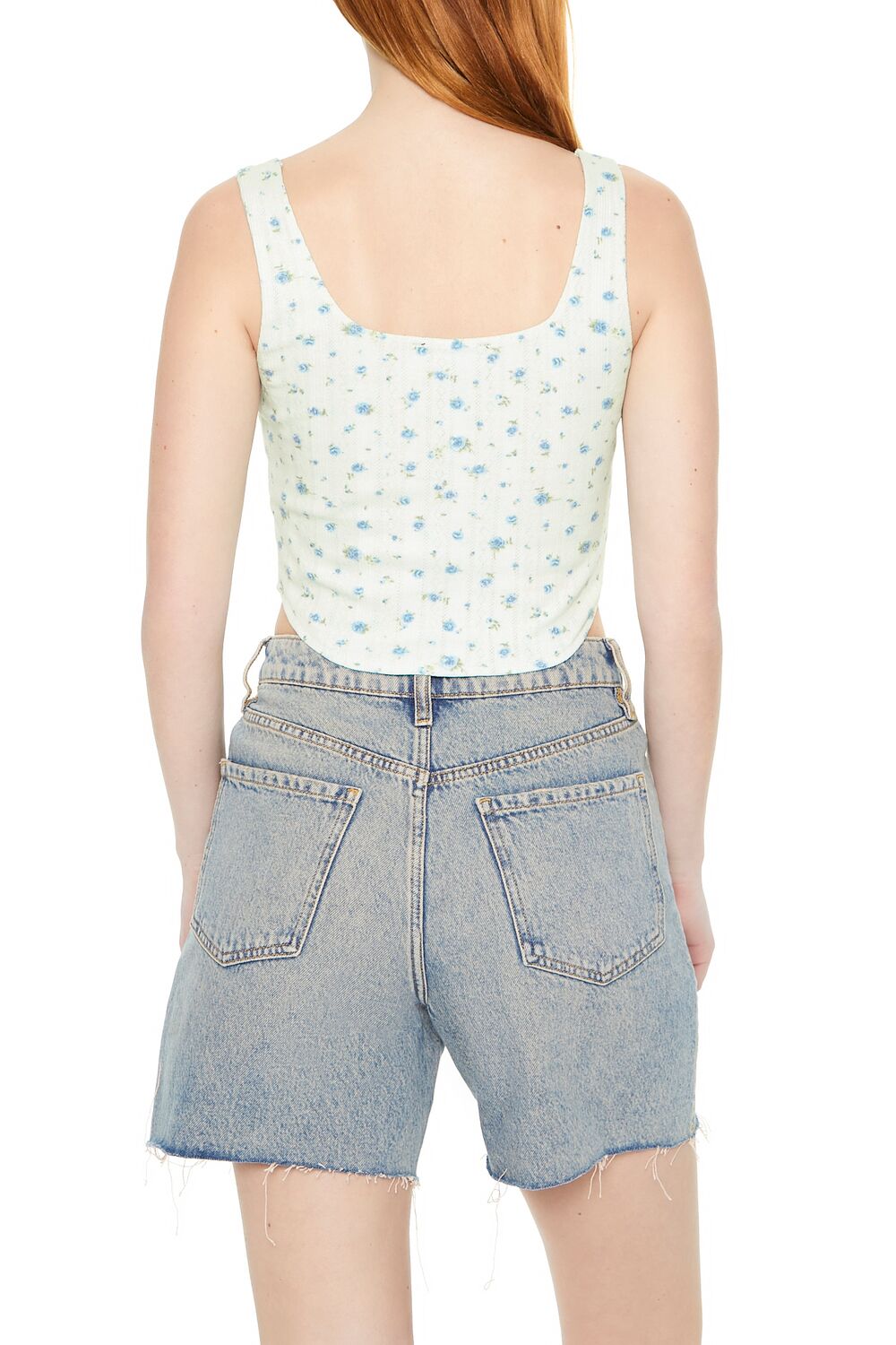 Cropped Floral Print Tank Top - Image 3