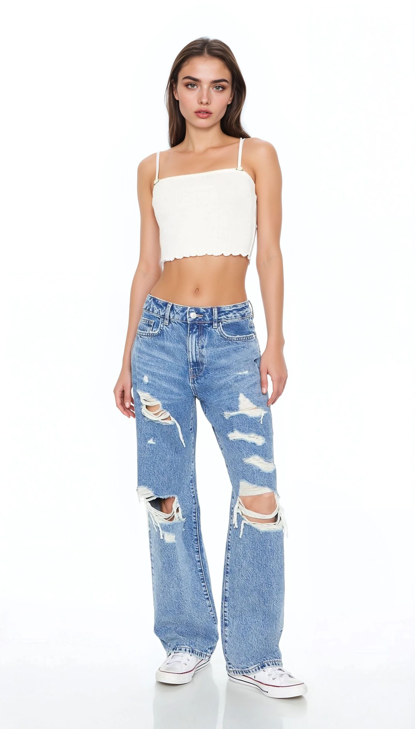 Rosette Lettuce-Edge Cropped Cami