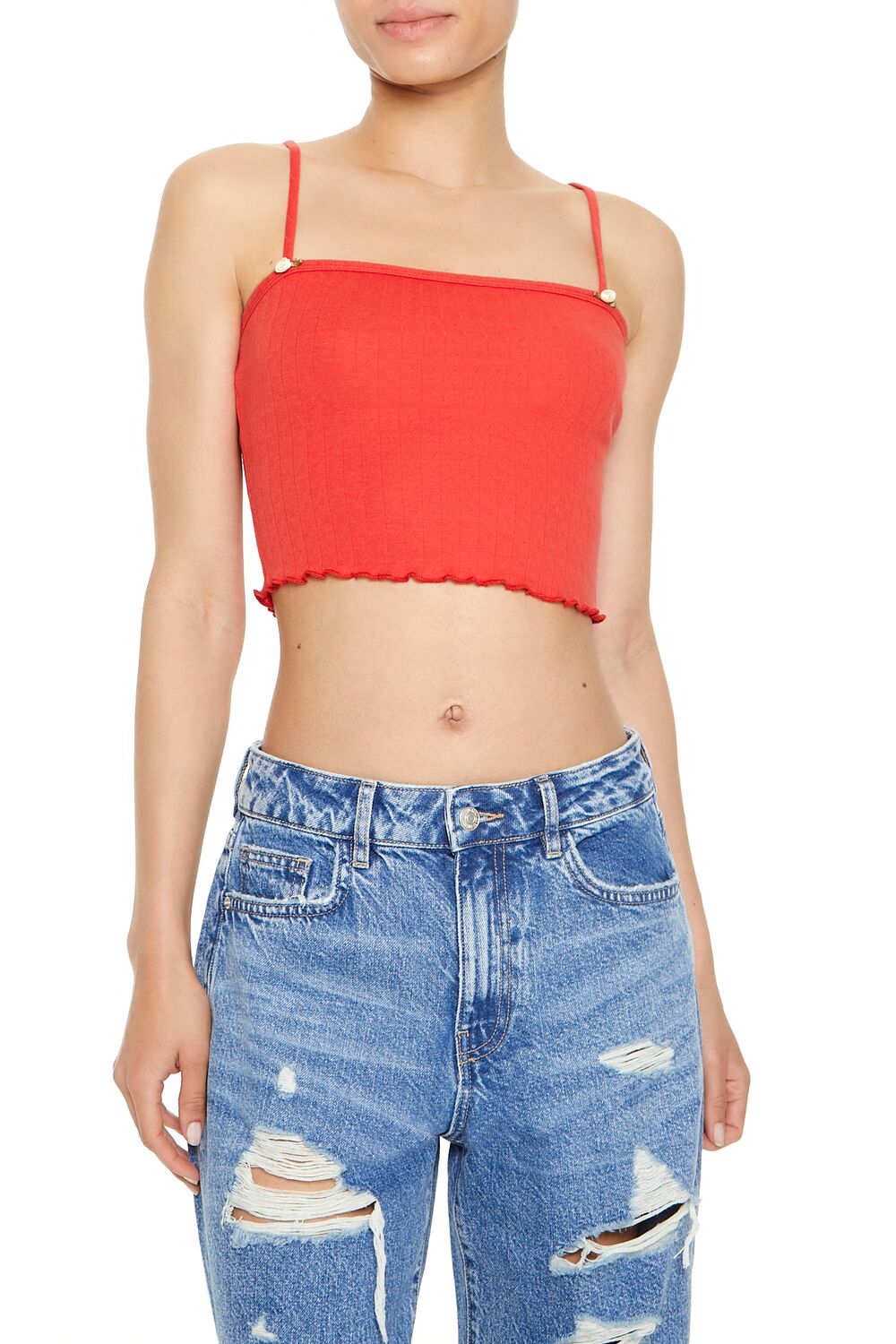 Rosette Lettuce-Edge Cropped Cami - Image 12