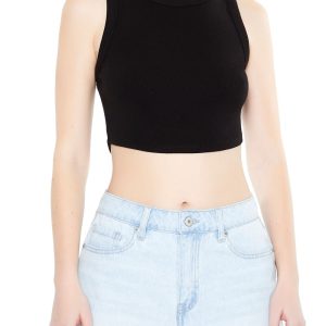 Cropped Dolphin-Hem Tank Top