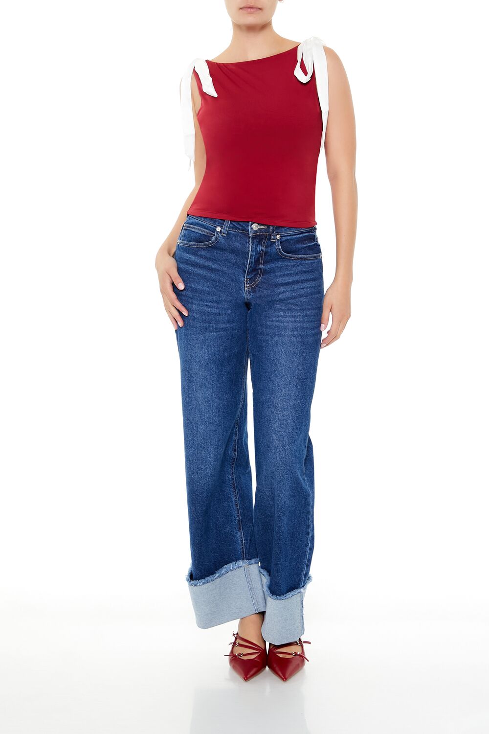 Sleeveless Satin Bow Top - Image 8