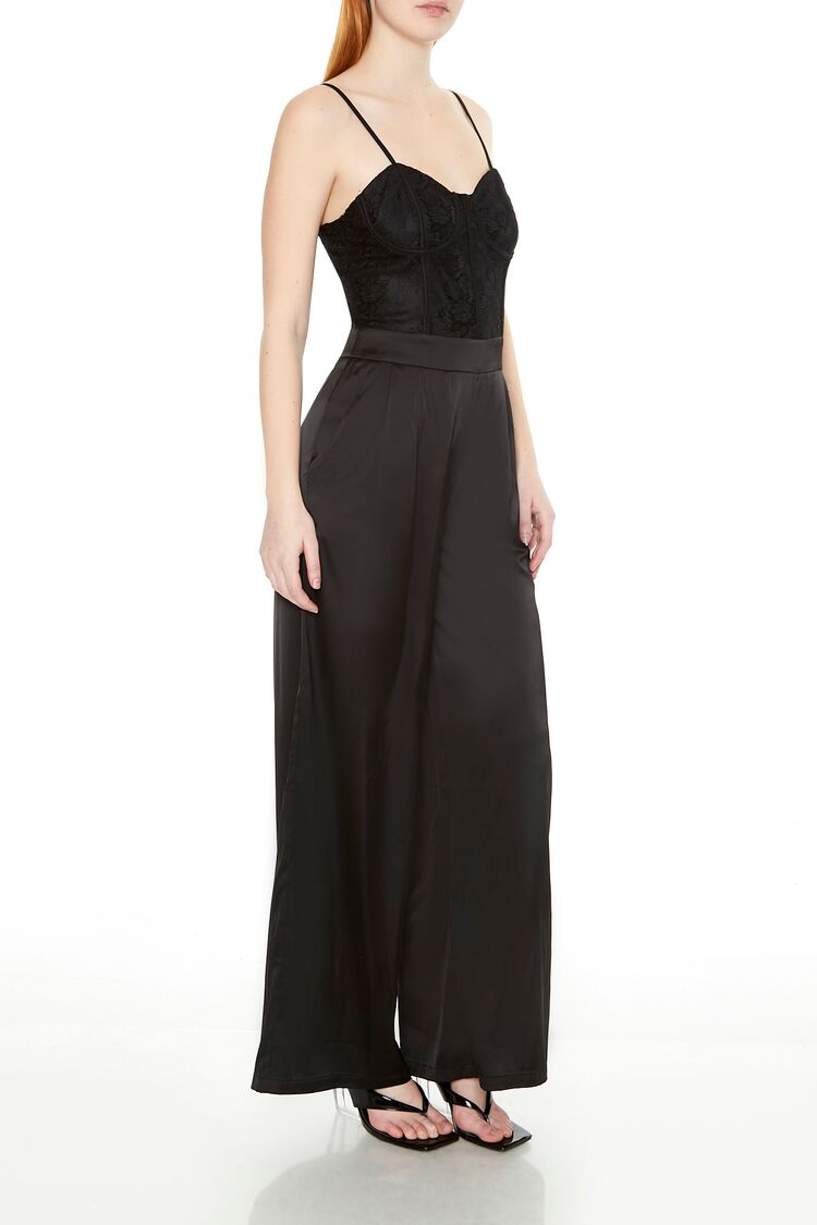 Satin & Lace Bustier Jumpsuit - Image 2