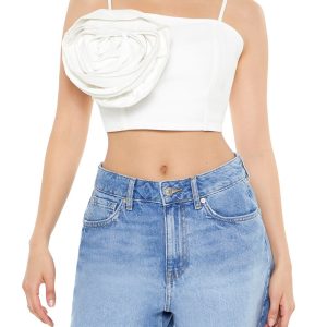 Denim Rose Cropped Cami