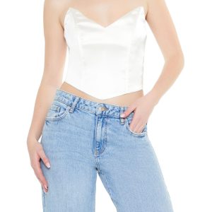Satin Cropped Tube Top