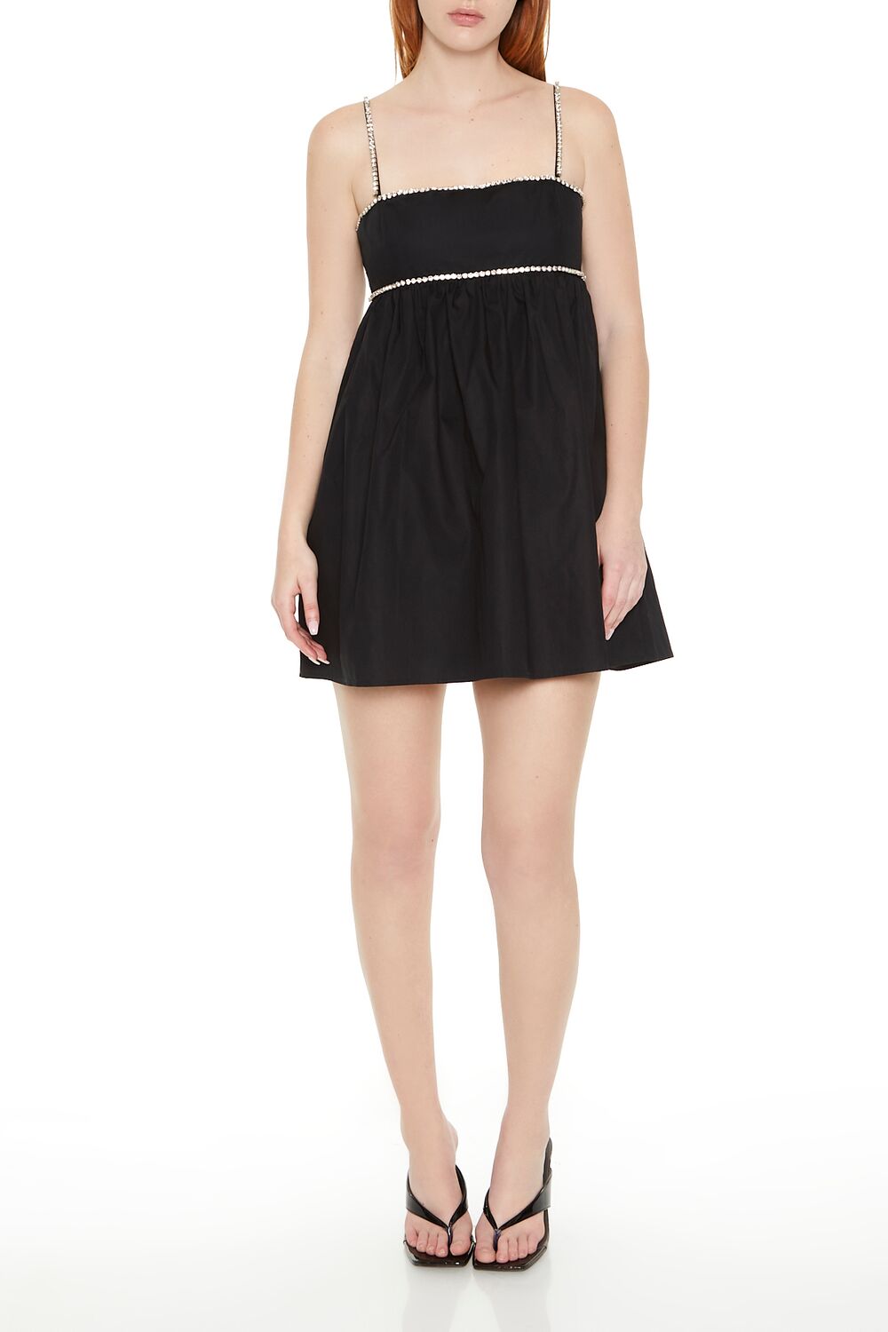 Rhinestone Babydoll Mini Dress - Image 6