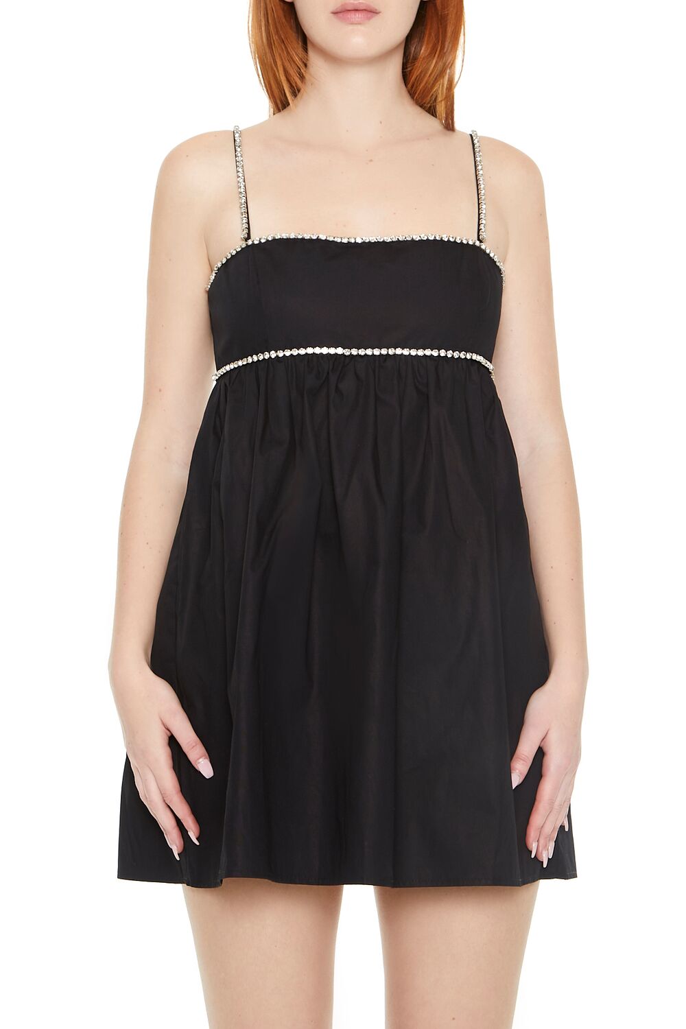 Rhinestone Babydoll Mini Dress - Image 8