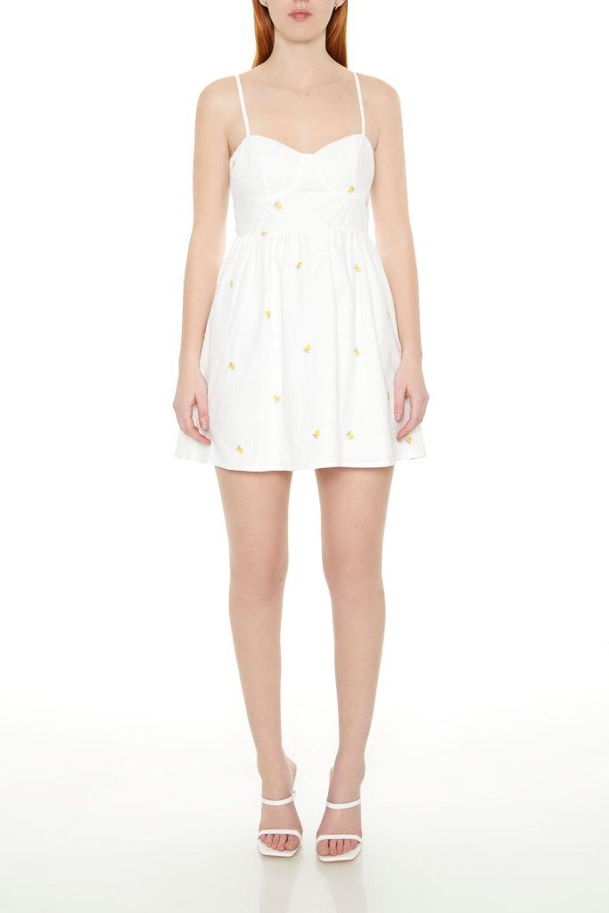 Embroidered Floral Bustier Mini Dress