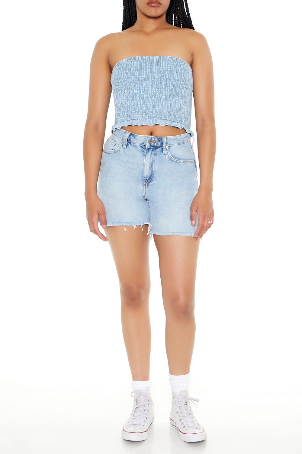 Cropped Chambray Tube Top - Image 4