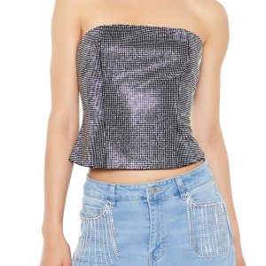 Cropped Rhinestone Tube Top