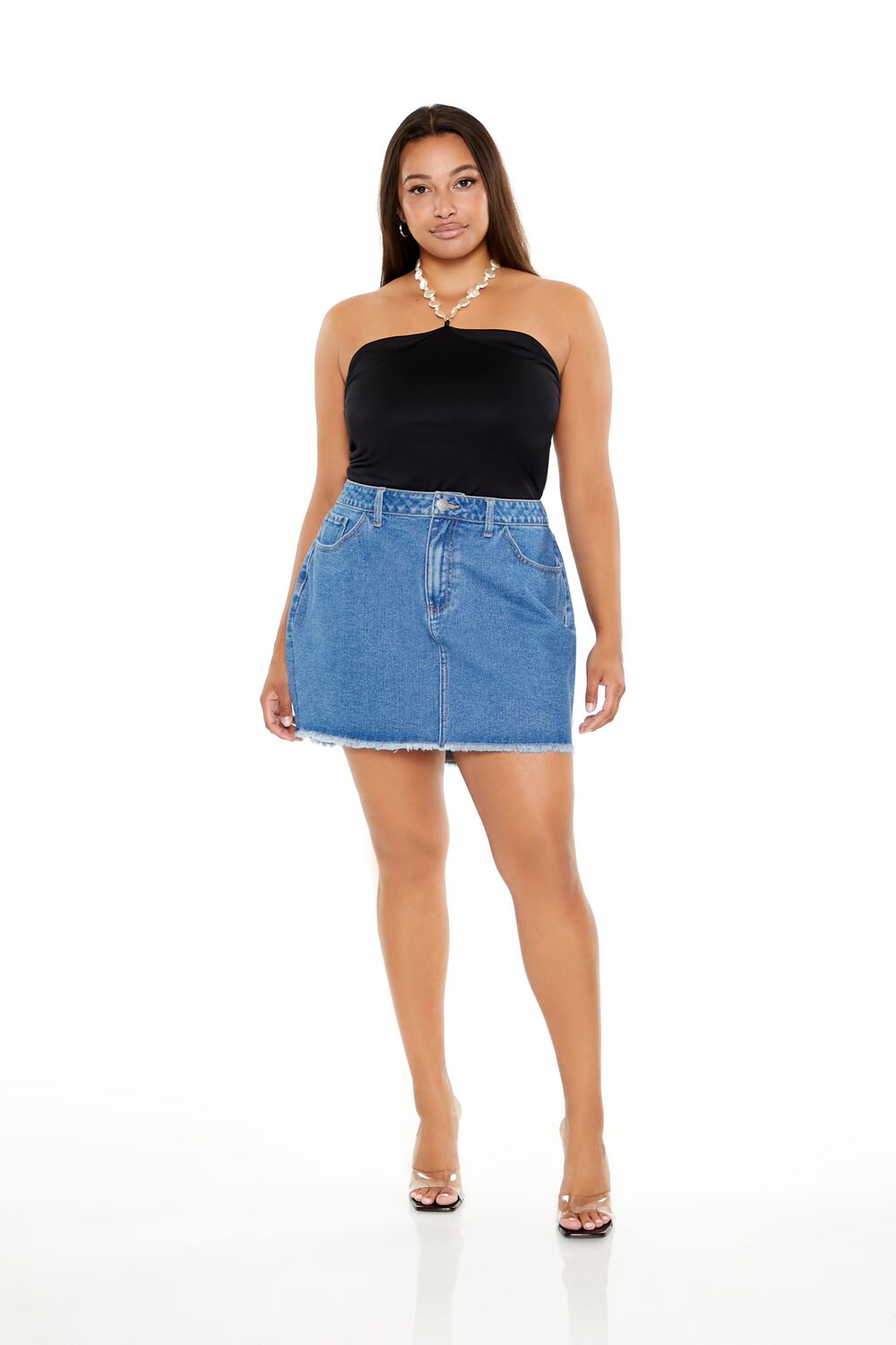 Plus Size Faux Pearl Halter Bodysuit - Image 11