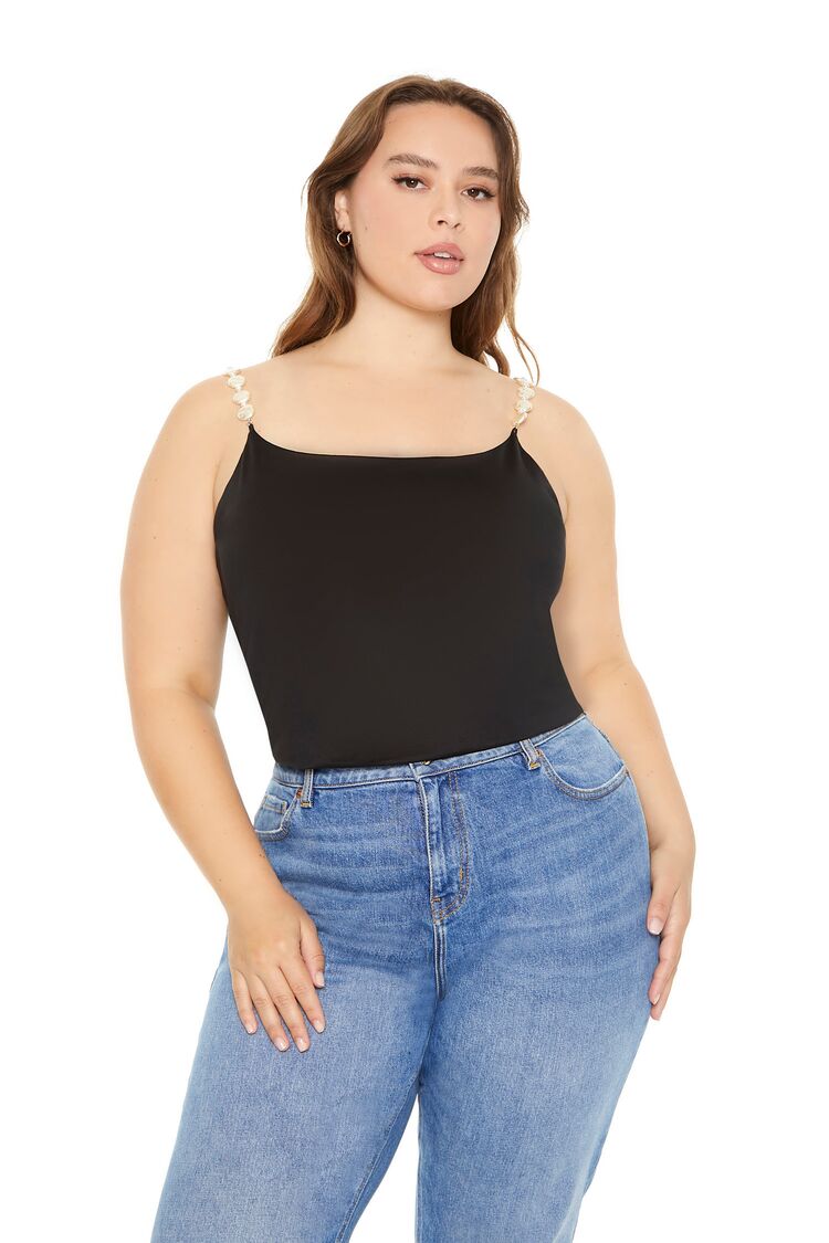 Plus Size Faux Pearl Cami