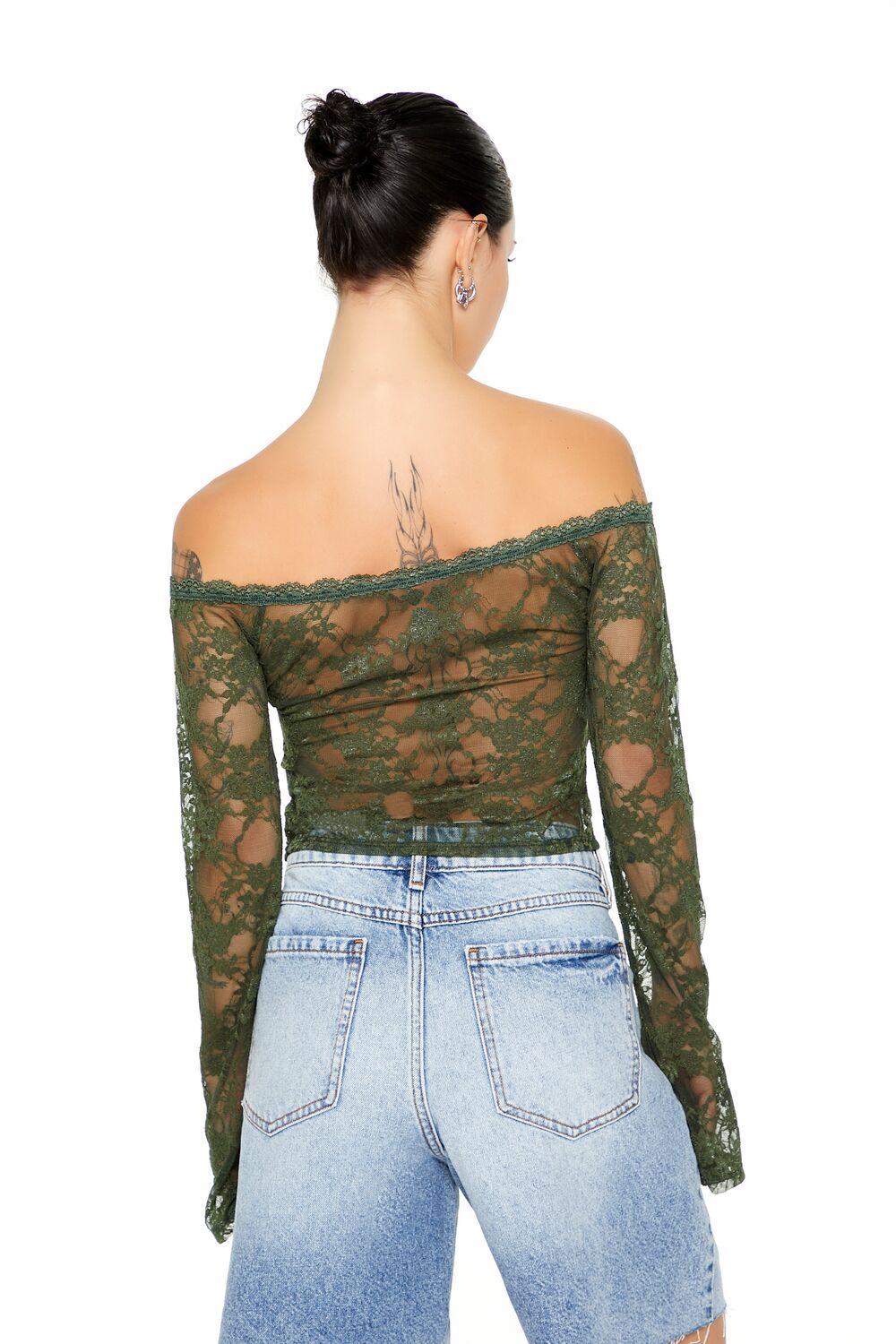 Sheer Lace Off-the-Shoulder Top - Image 8