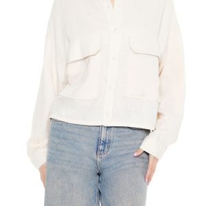 Mock-Neck Cargo Shacket