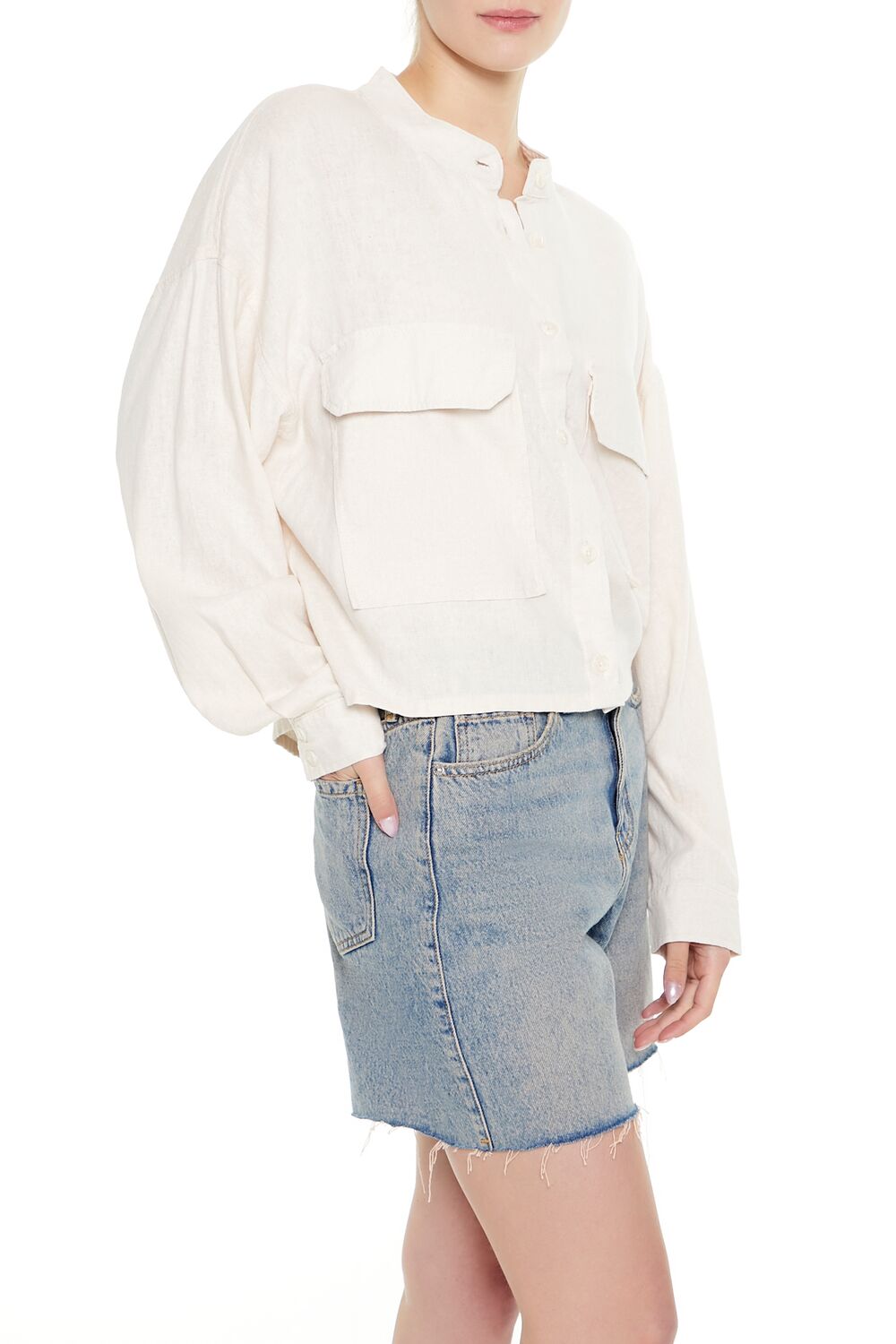 Mock-Neck Cargo Shacket - Image 2