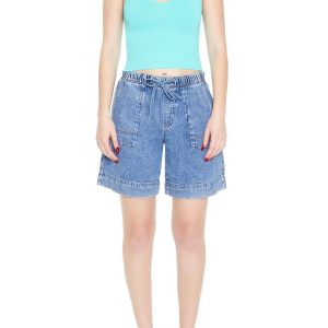Baggy Drawstring Denim Shorts