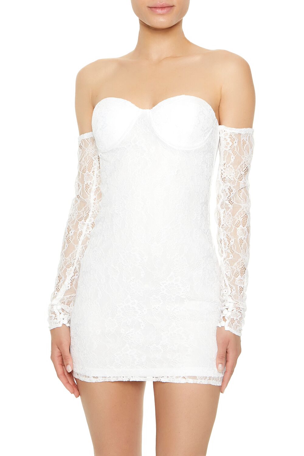 Lace Off-the-Shoulder Mini Dress - Image 4