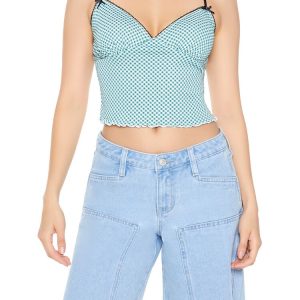 Gingham Plaid Cropped Cami