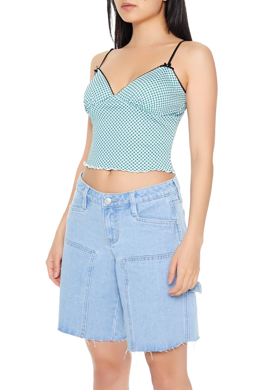 Gingham Plaid Cropped Cami - Image 2