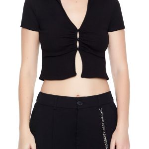 Split-Hem Crop Top
