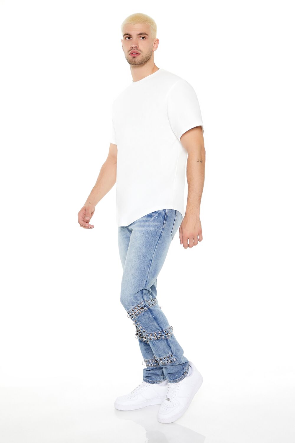Grommet Cutout Slim-Fit Jeans - Image 2