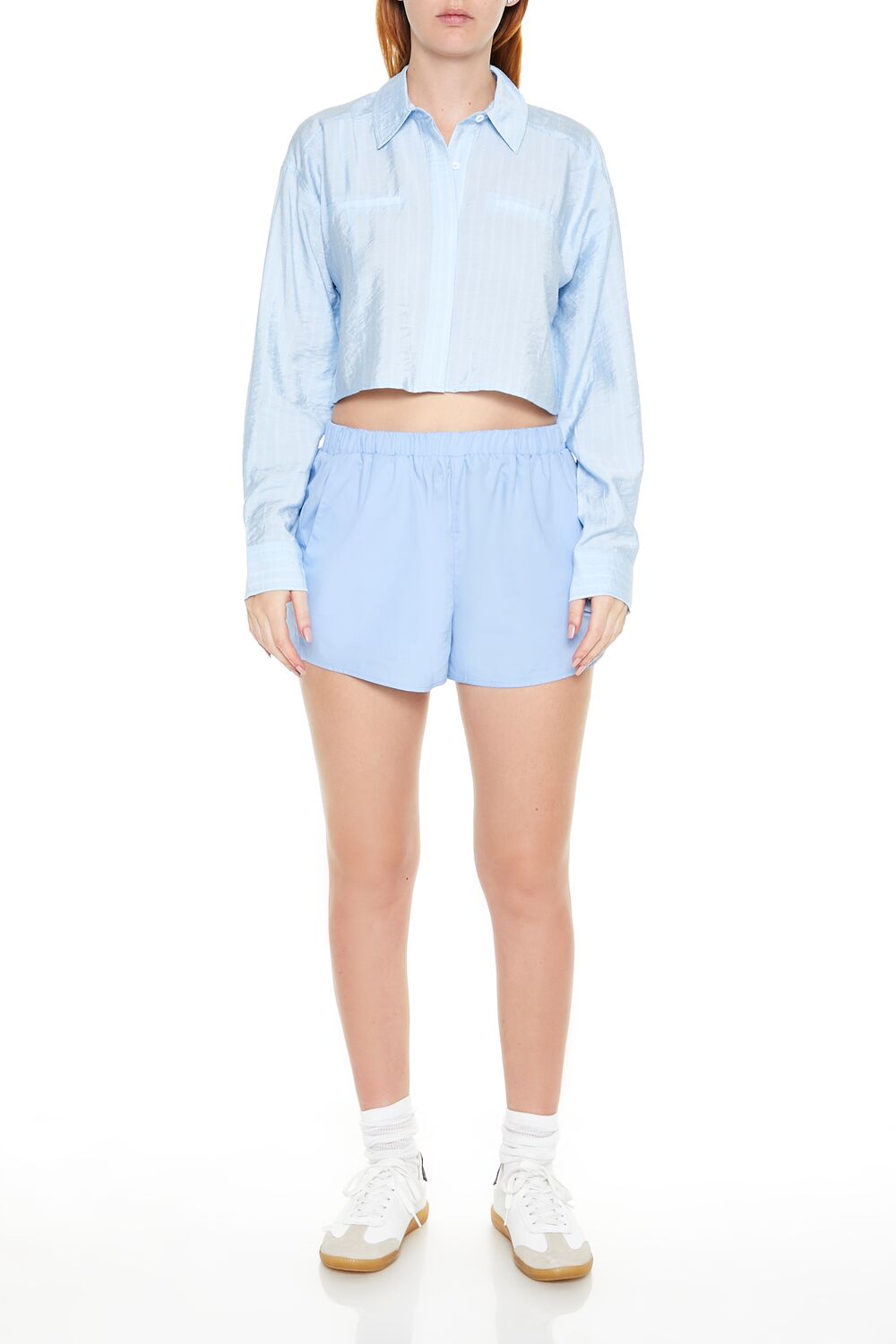 Cropped Pinstripe Shirt - Image 2