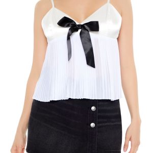 Satin Bow Flounce Cami