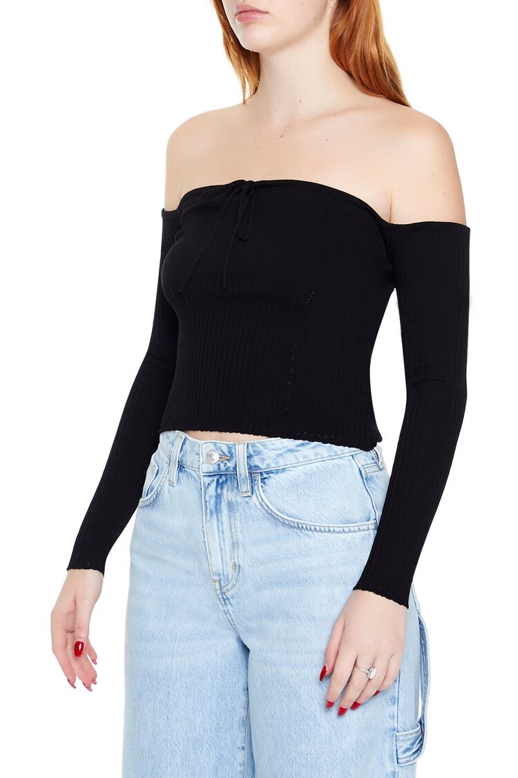 Off-the-Shoulder Sweater-Knit Top - Image 16