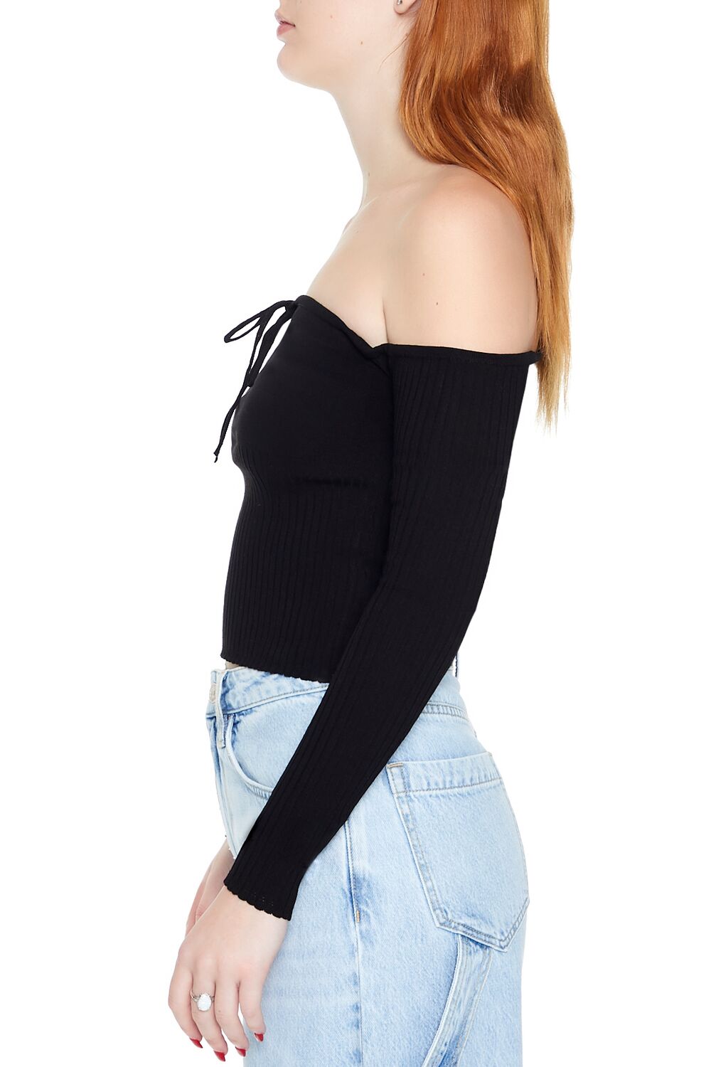 Off-the-Shoulder Sweater-Knit Top - Image 17