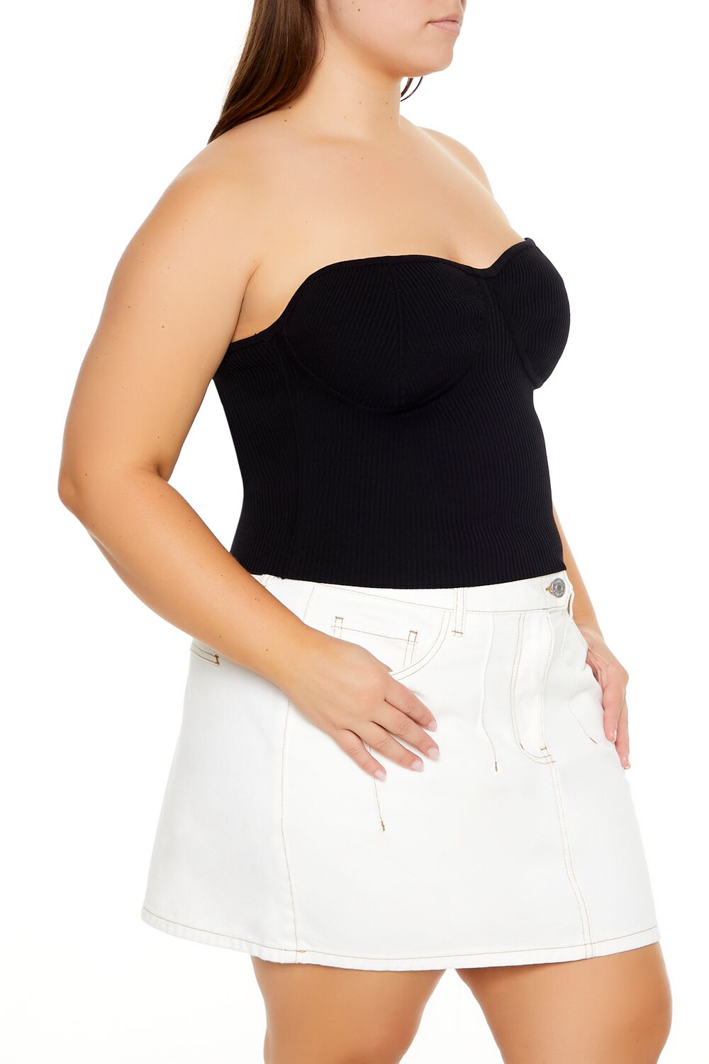 Plus Size Sweater-Knit Tube Top - Image 4