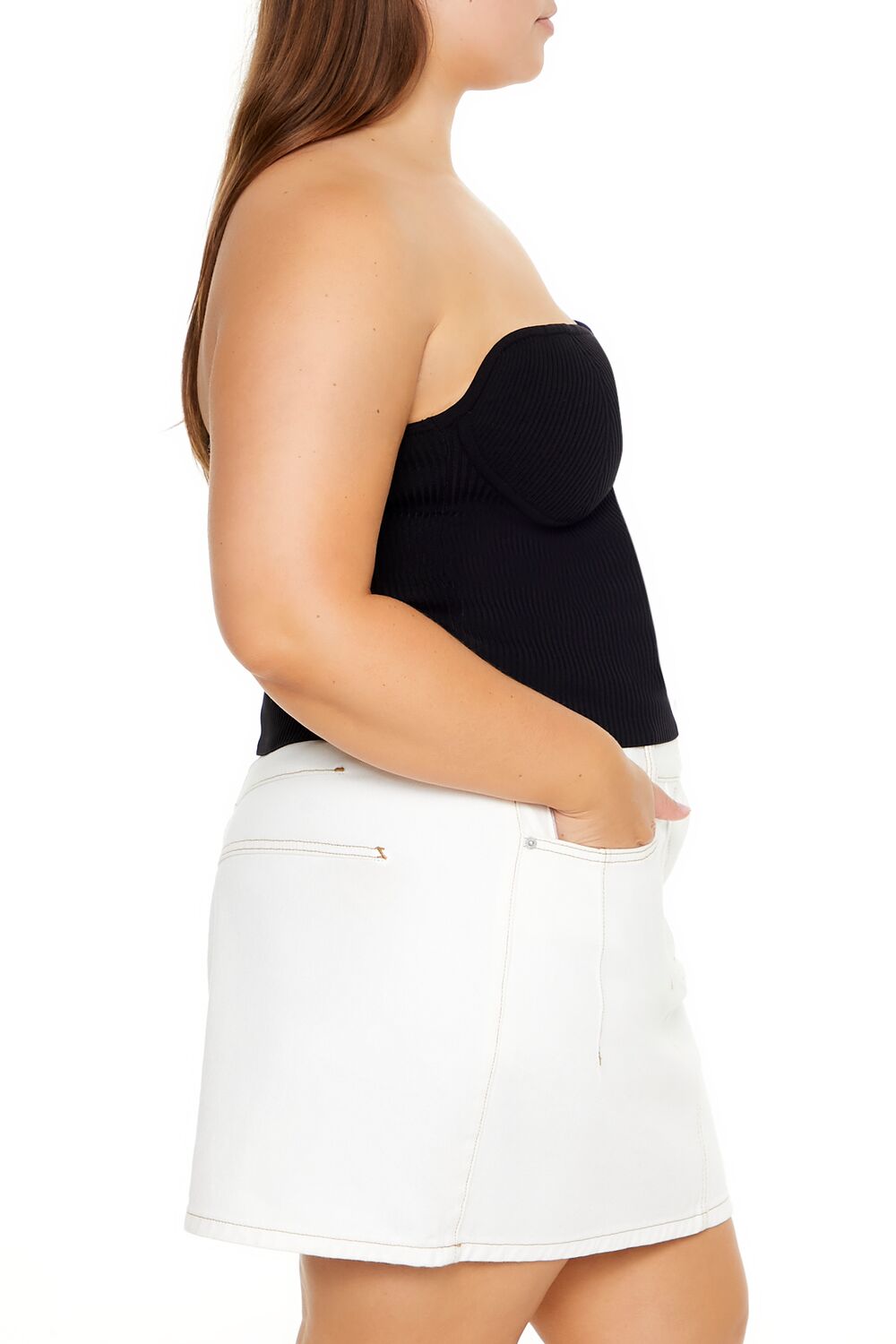 Plus Size Sweater-Knit Tube Top - Image 5